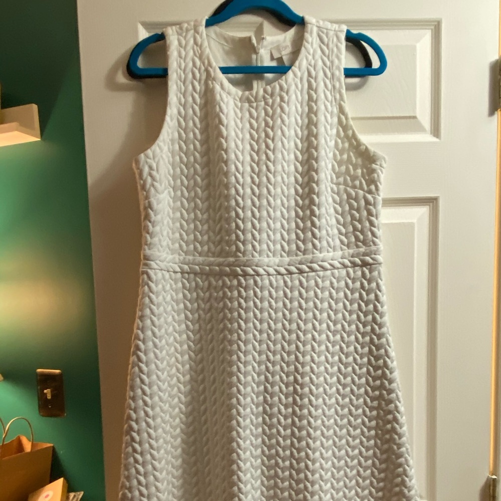 White quilter Loft dress. Perfect spring dress.